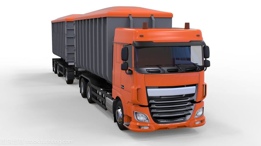 大橙色卡车 连接农业与城市的3D运输解决方案